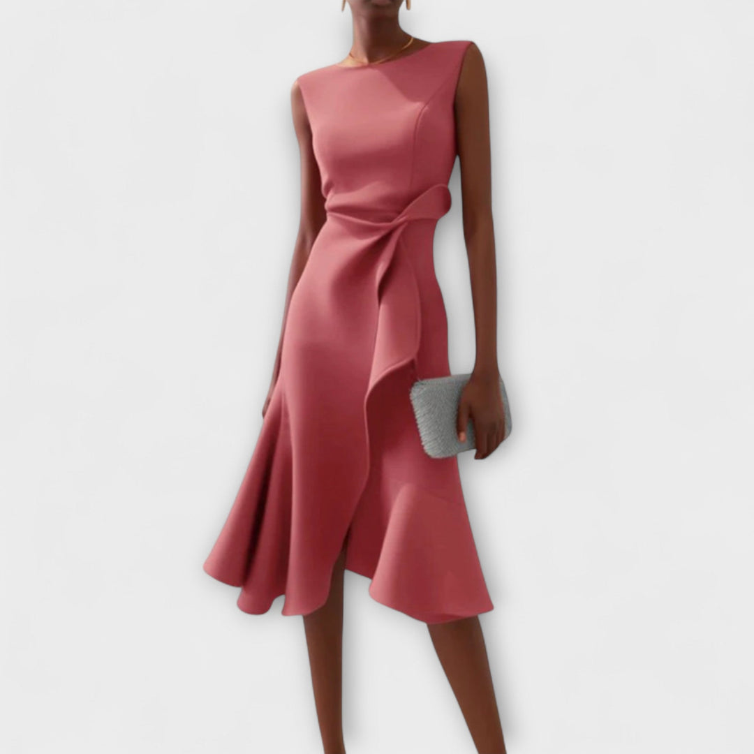 Cocktail Ruffle Midi Dress