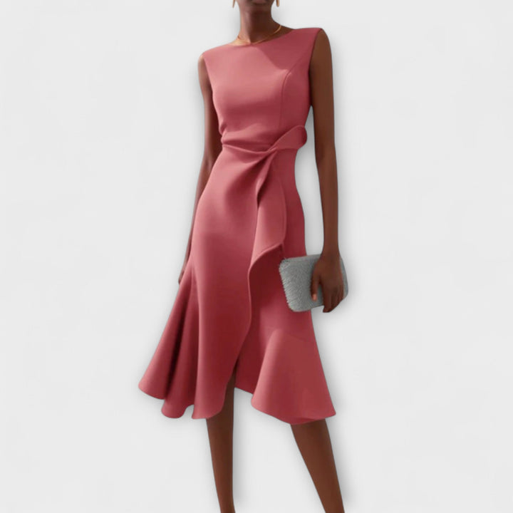 Cocktail Ruffle Midi Dress