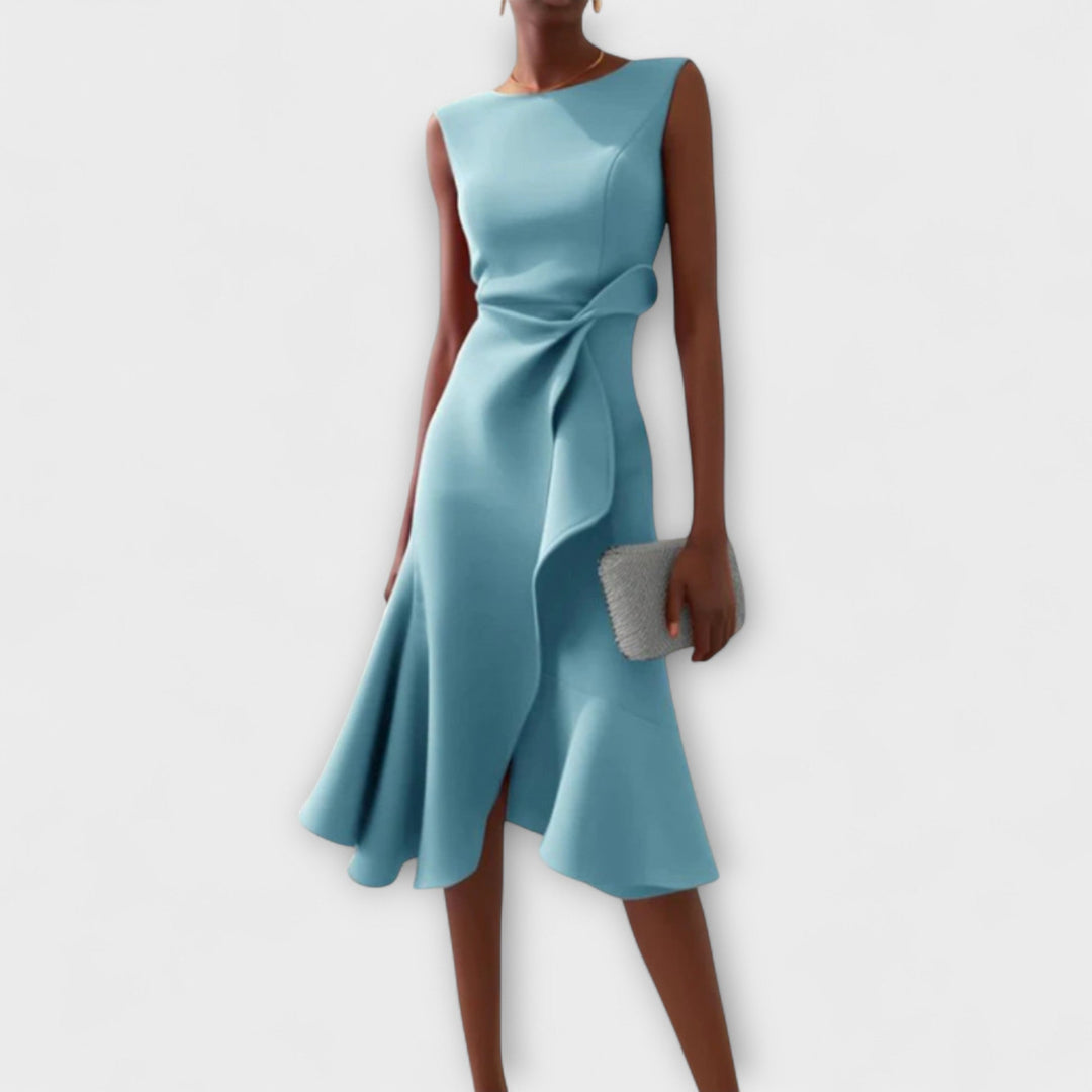 Cocktail Ruffle Midi Dress