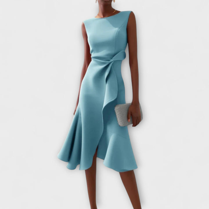 Cocktail Ruffle Midi Dress