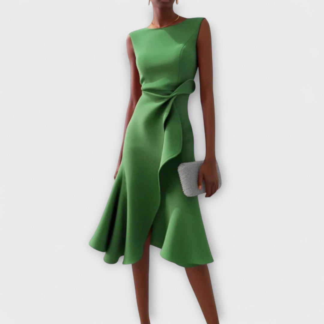 Cocktail Ruffle Midi Dress