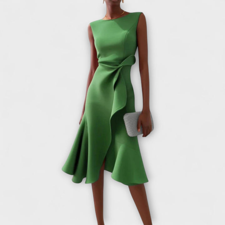 Cocktail Ruffle Midi Dress