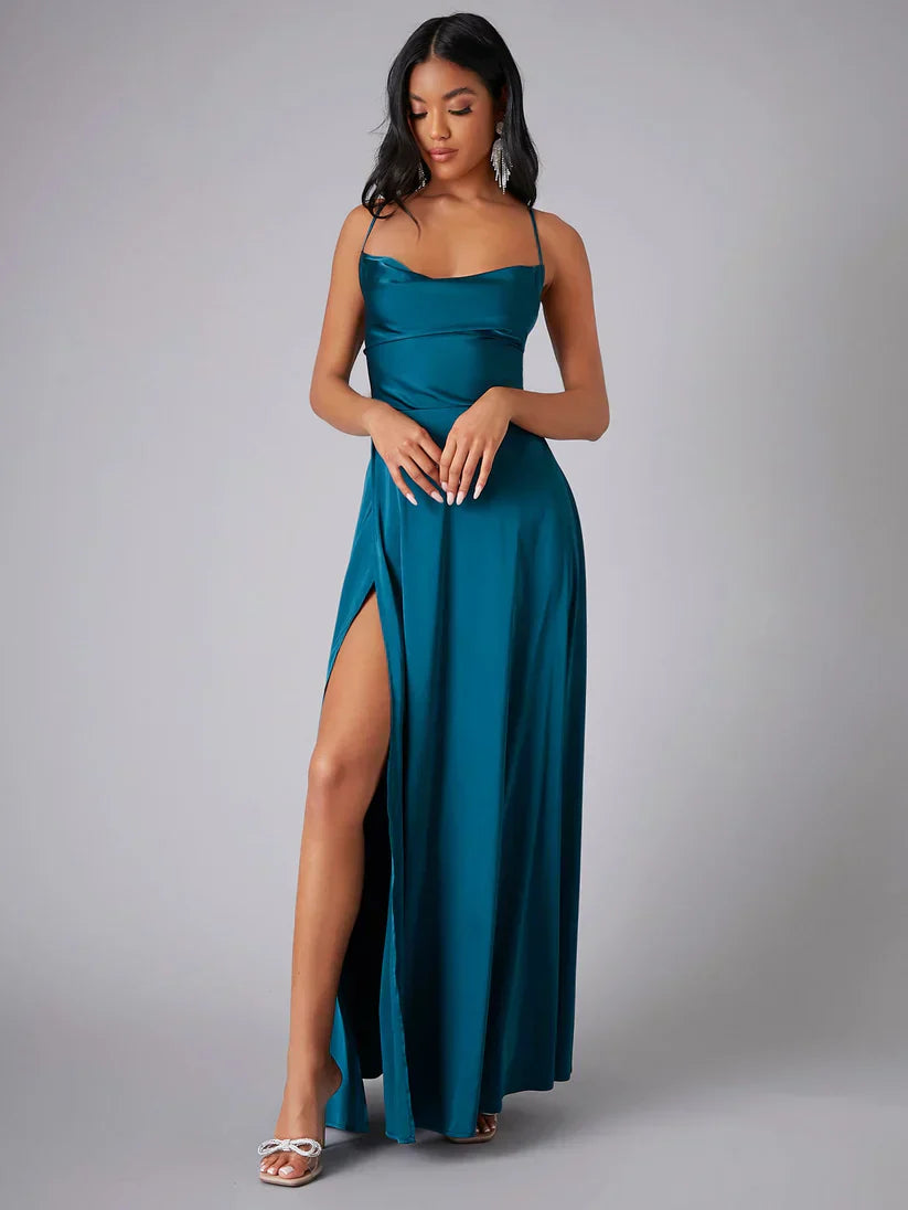 Cowl-Neck Sleeveless Maxi Dress