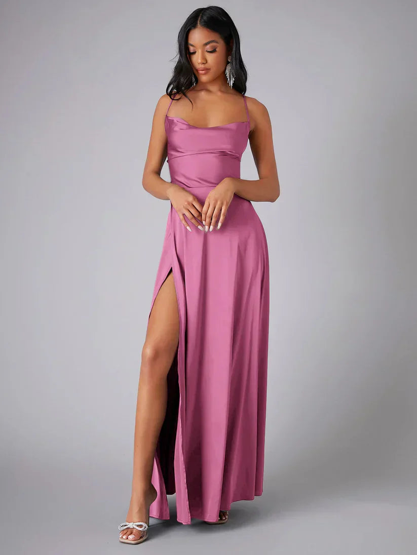 Cowl-Neck Sleeveless Maxi Dress