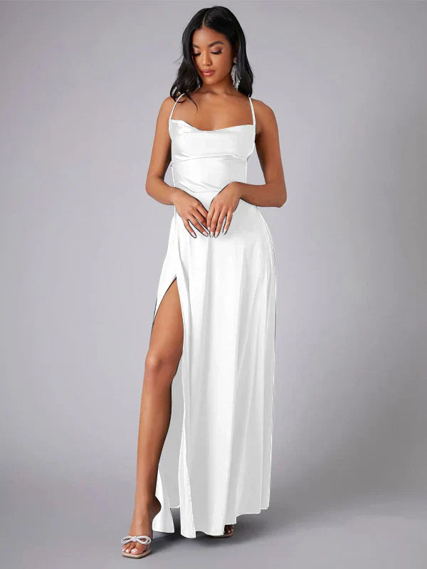 Cowl-Neck Sleeveless Maxi Dress