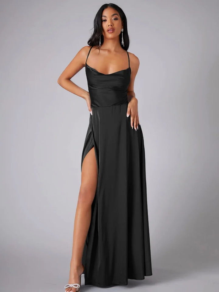 Cowl-Neck Sleeveless Maxi Dress