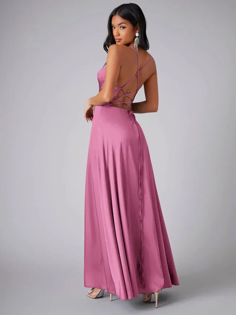 Cowl-Neck Sleeveless Maxi Dress