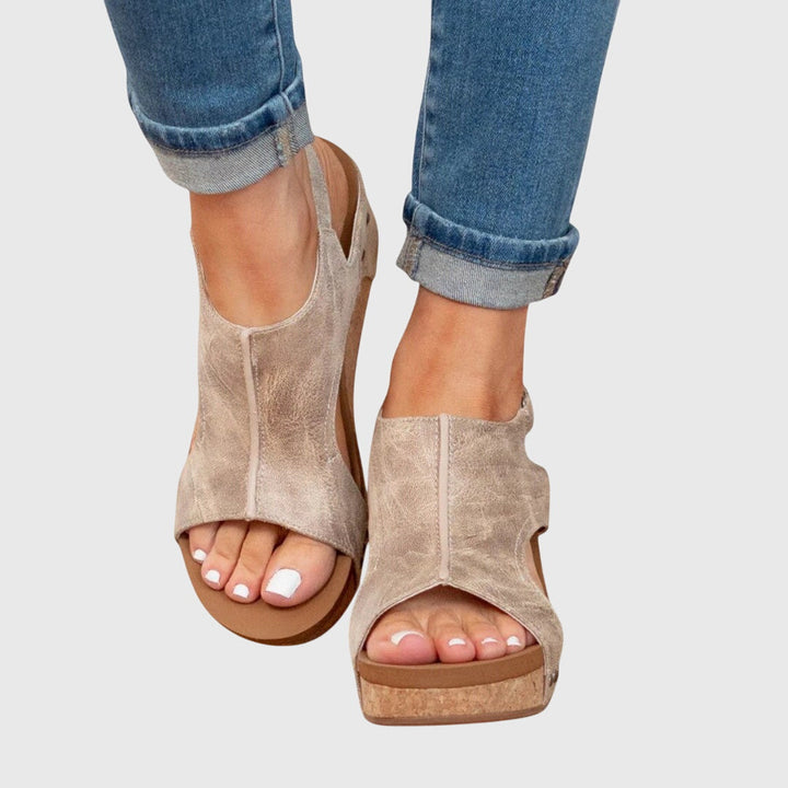 Cut-Out Wedge Sandals