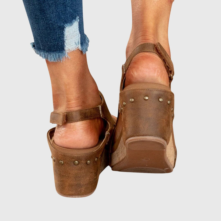 Cut-Out Wedge Sandals