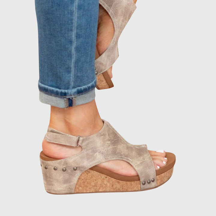 Cut-Out Wedge Sandals