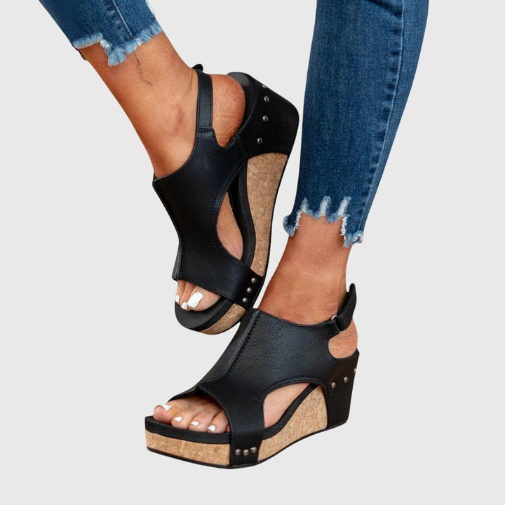 Cut-Out Wedge Sandals