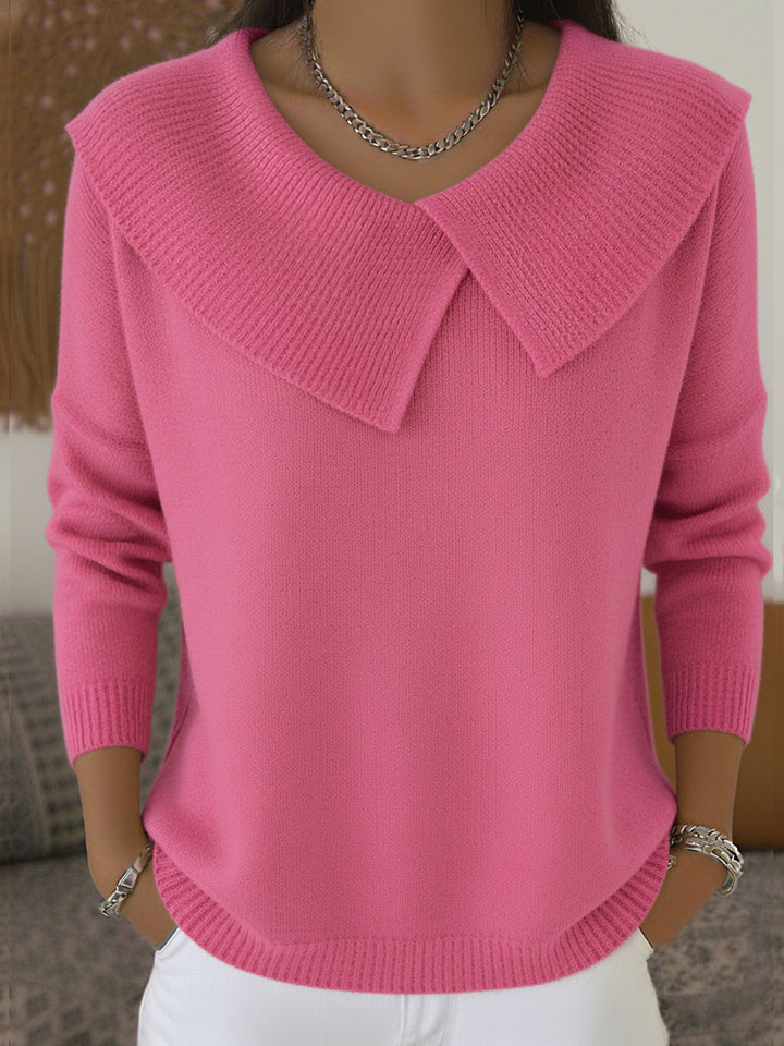 Rosalie | Elegant Soft-Collar Knit Sweater
