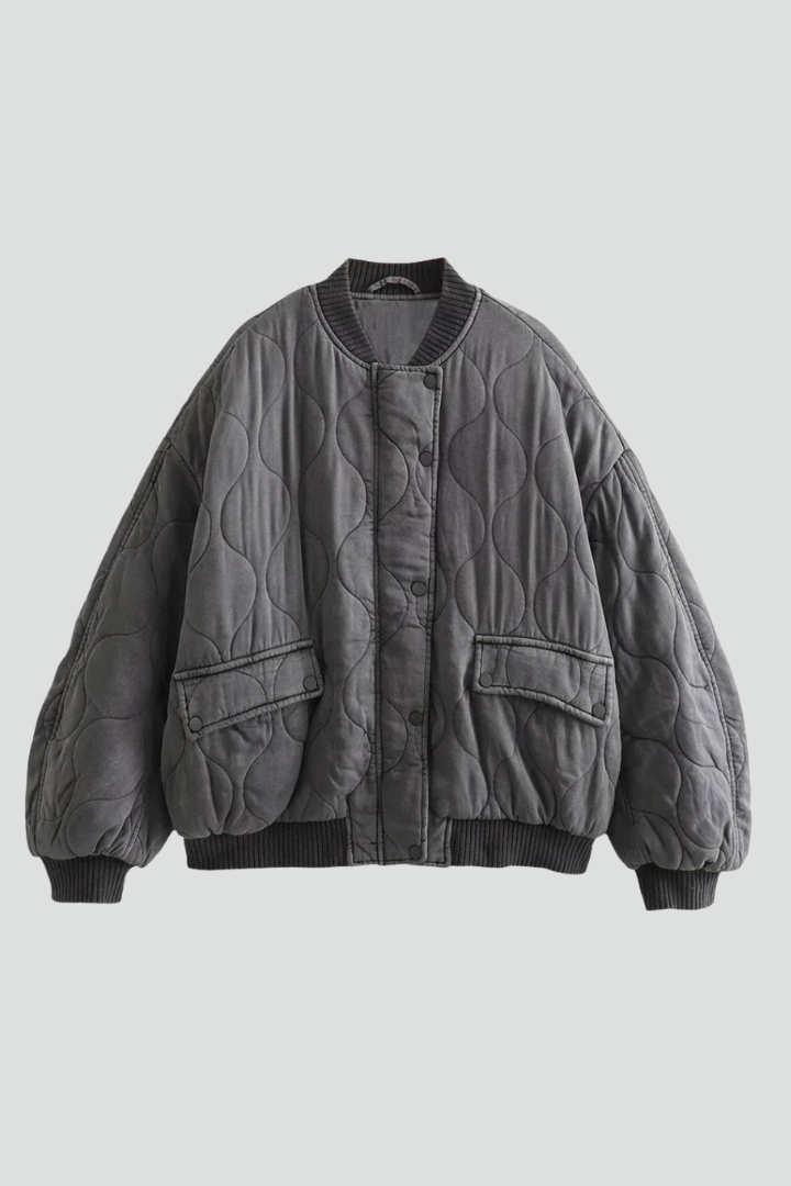 Daisy - Quilted Snap Bomber Jacket