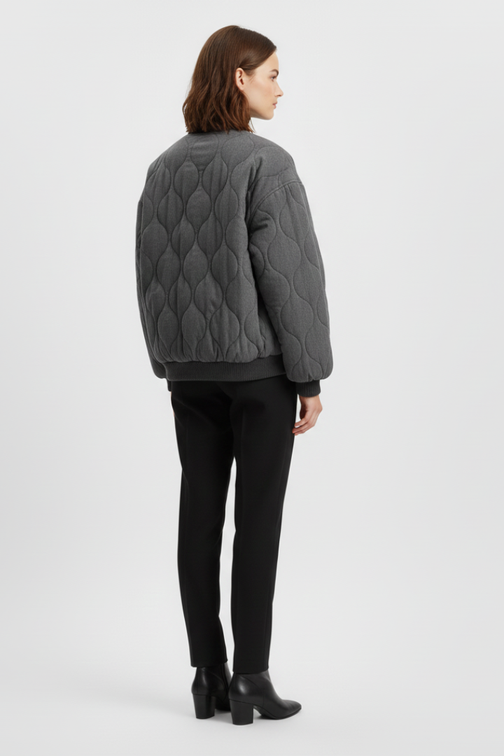 Daisy - Quilted Snap Bomber Jacket