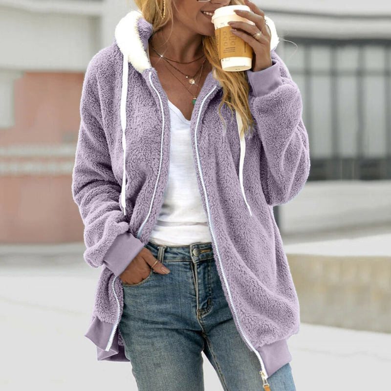 Delphine - Oversized Zip-Up Fleece Hoodie