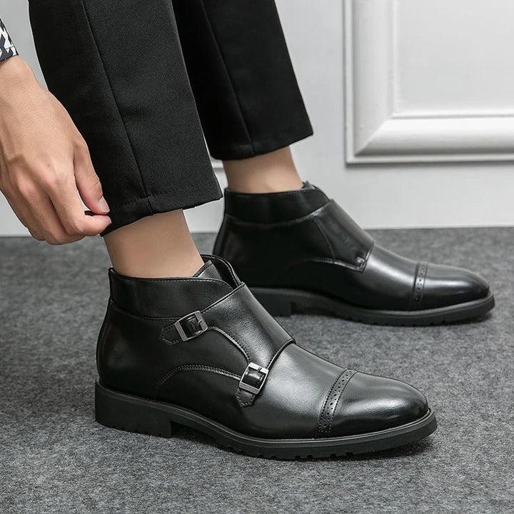 Theo | Leather Double Buckle Boots