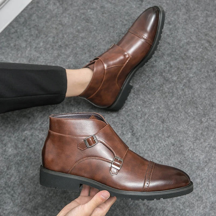 Theo | Leather Double Buckle Boots