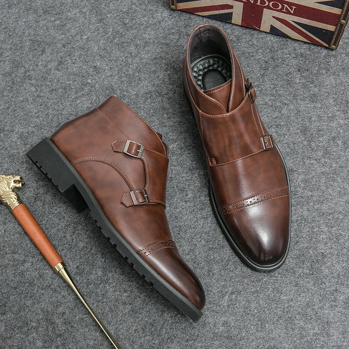 Theo | Leather Double Buckle Boots