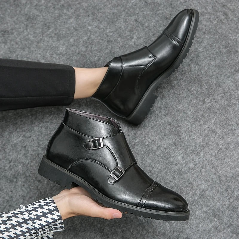 Theo | Leather Double Buckle Boots