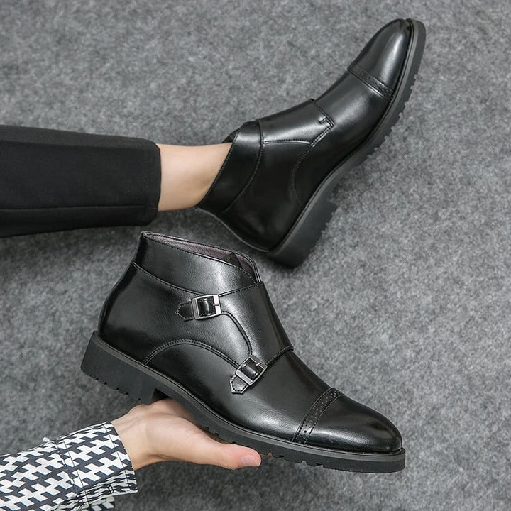 Theo | Leather Double Buckle Boots