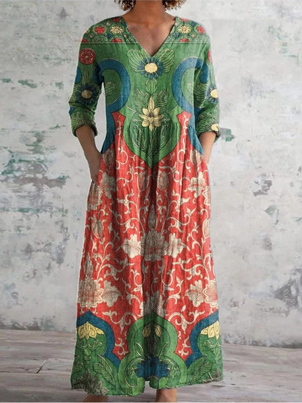 Violet | Vintage Floral Maxi Dress