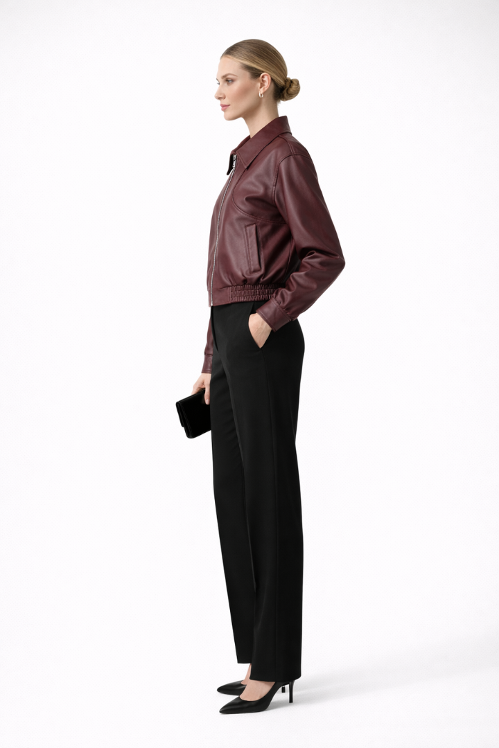 Erin - Elasticated Hem Bomber Jacket