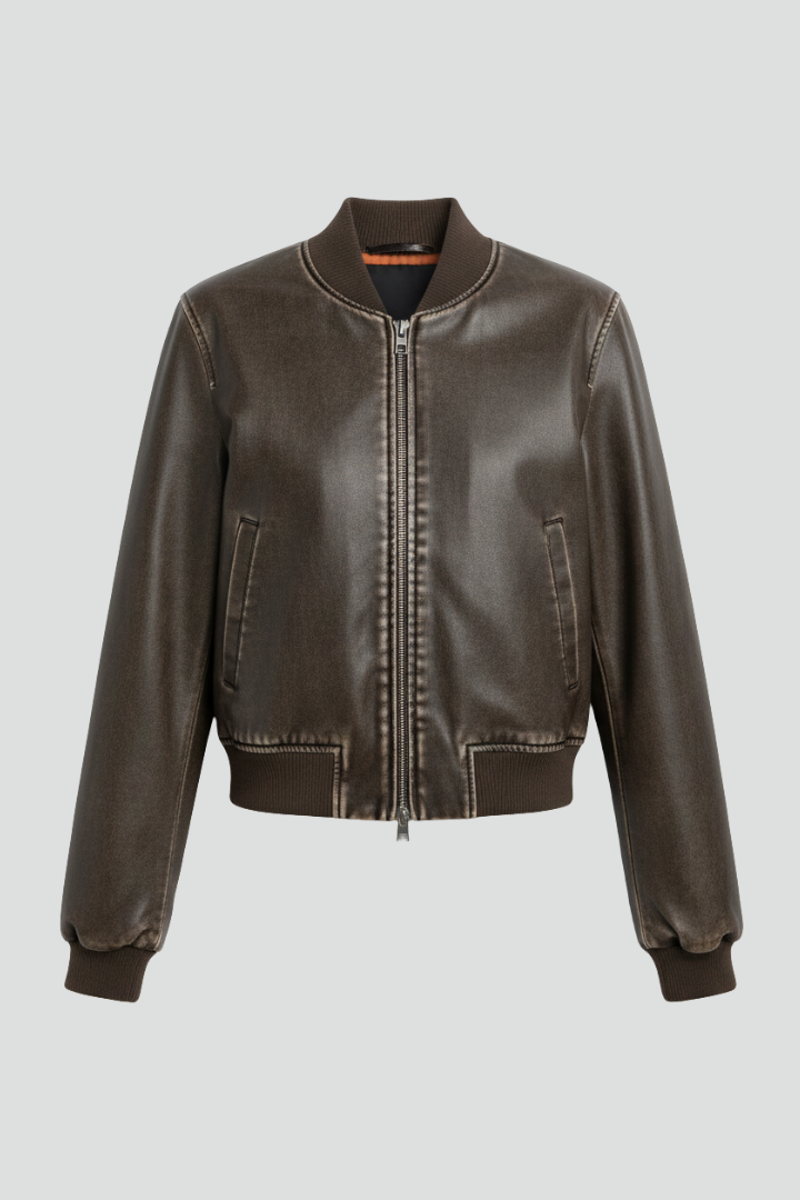 Evelyn - Collared Bomber Jacket