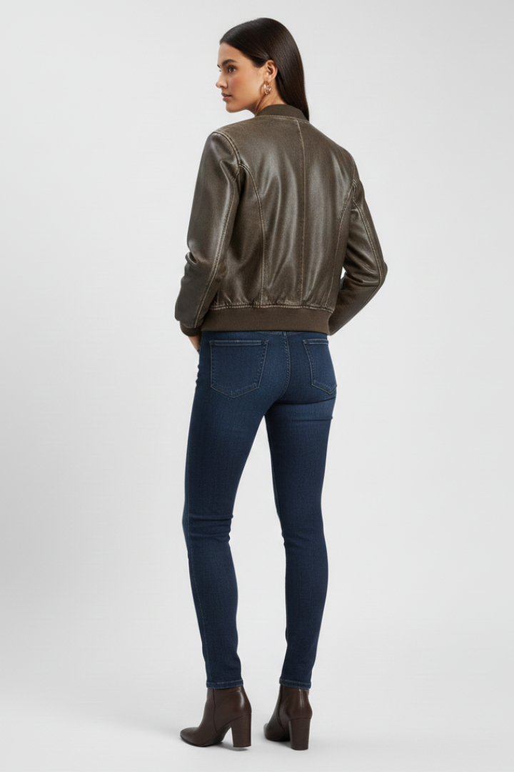 Evelyn - Collared Bomber Jacket