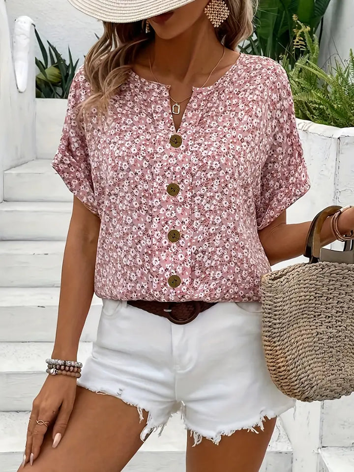 Floral Button-Up Blouse