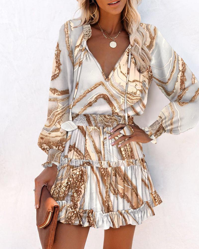 Floral Long Sleeve Mini Dress