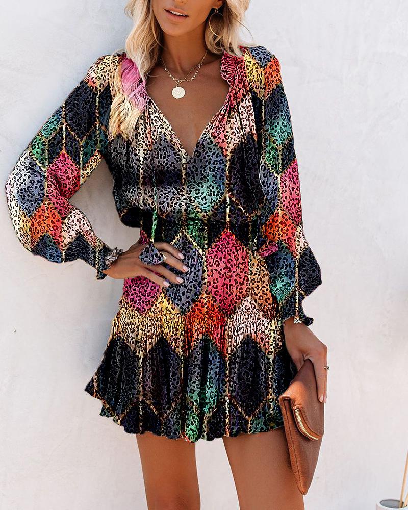 Floral Long Sleeve Mini Dress