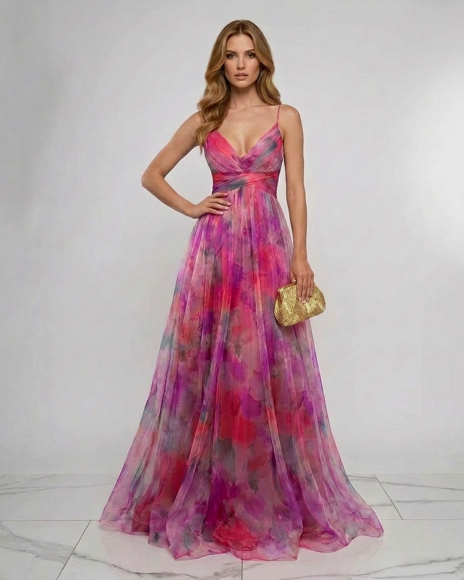 Taylor | Pleated Floral Maxi Summer Dress