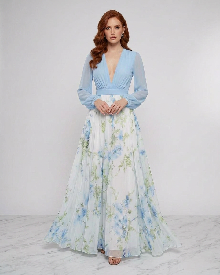 Patricia | Long Sleeve Floral Maxi Dress