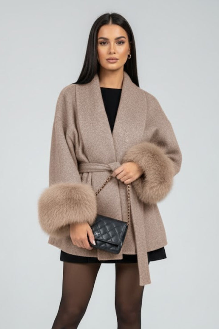Georgia - Belted Faux Fur Coat