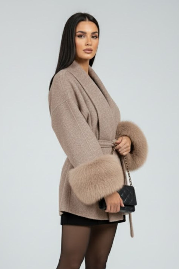 Georgia - Belted Faux Fur Coat