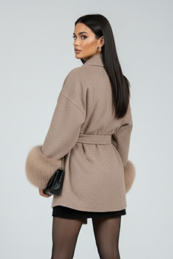 Georgia - Belted Faux Fur Coat