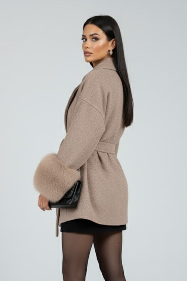 Georgia - Belted Faux Fur Coat