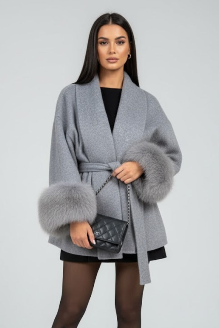 Georgia - Belted Faux Fur Coat