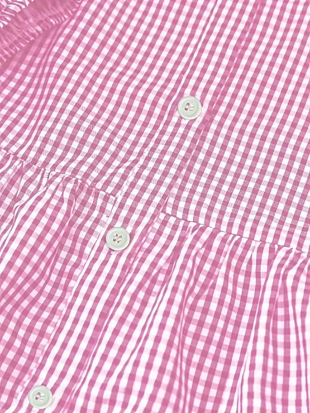 Gingham Button-Front Tiered Mini Dress