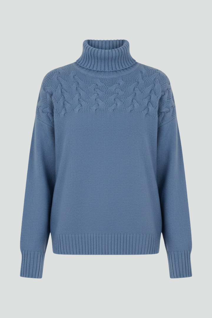 Grace - Cable Knit Turtleneck Jumper