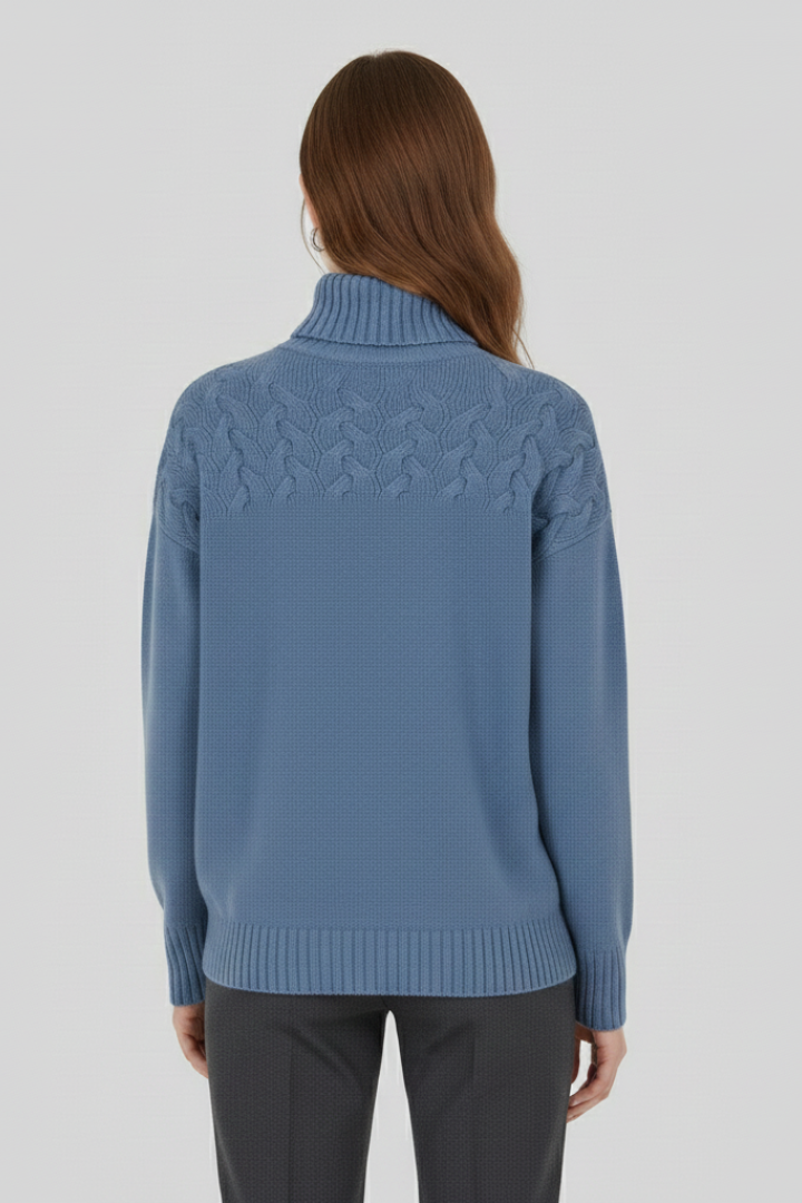 Grace - Cable Knit Turtleneck Jumper