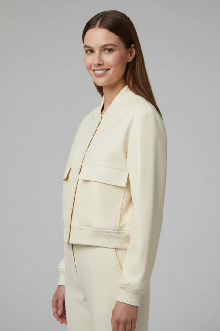 Holly - Baseball Collar Bomber Jacket