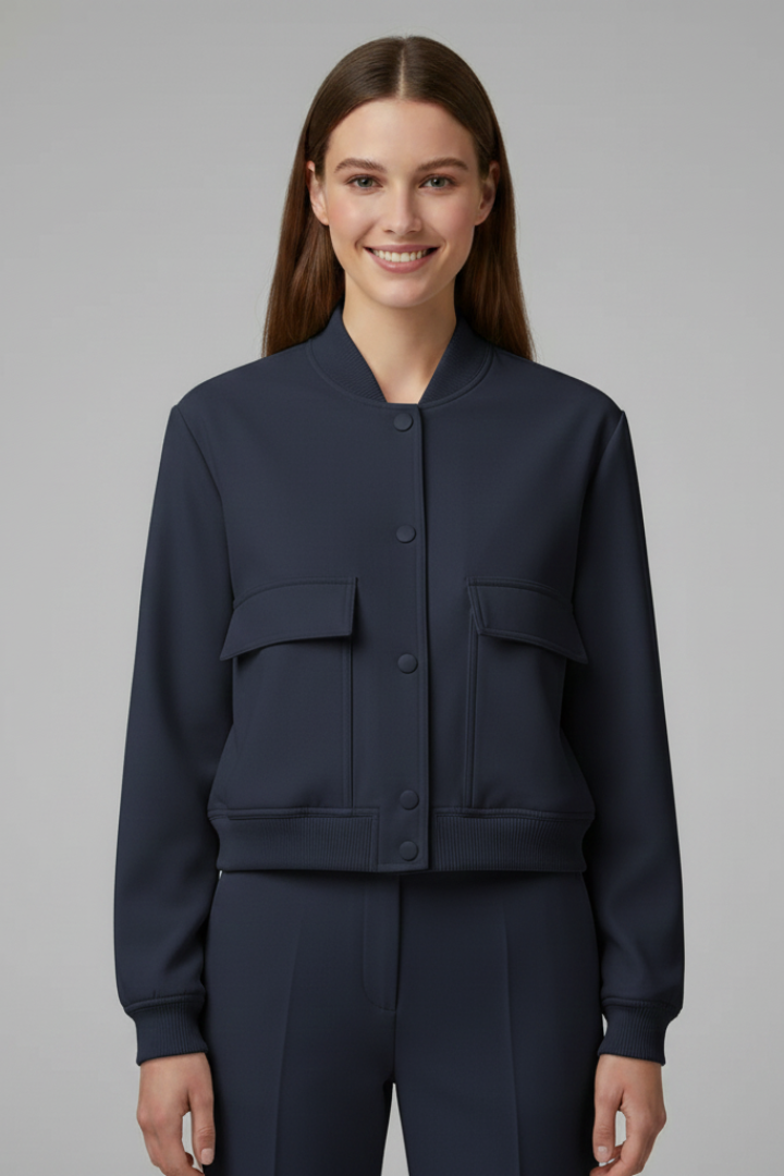 Holly - Baseball Collar Bomber Jacket