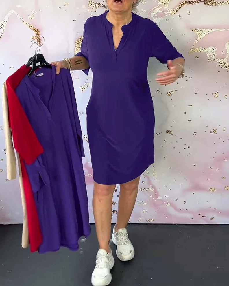 Victoria | Simple V-neck dress