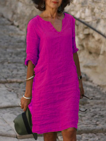 Lina | Timeless belly-covering V-neck dress