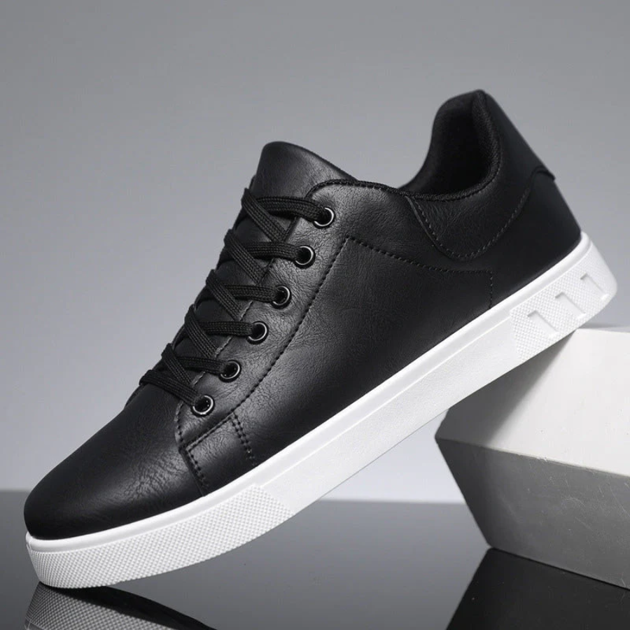 Leather Lace-Up Sneakers
