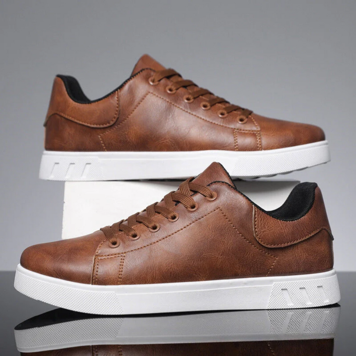 Leather Lace-Up Sneakers