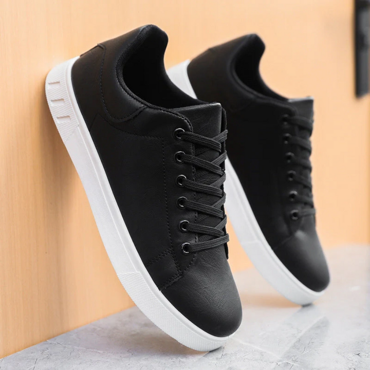 Leather Lace-Up Sneakers