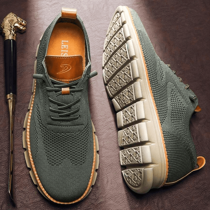 Lightweight Knit Lace Up Walking Shoes