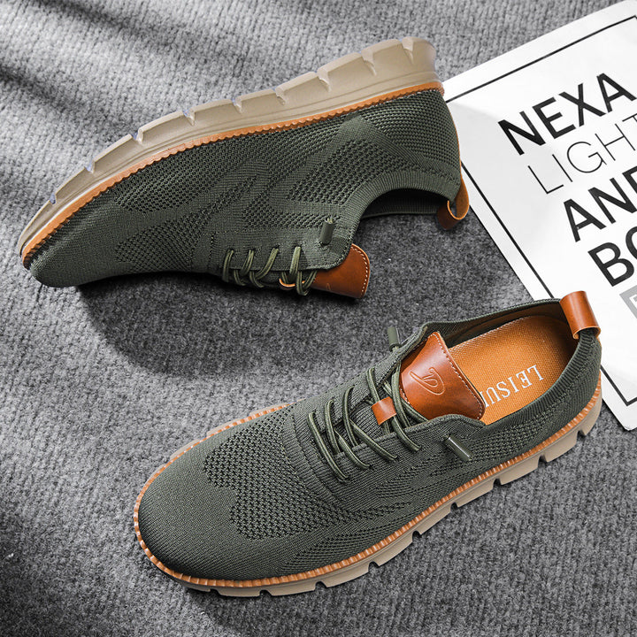 Lightweight Knit Lace Up Walking Shoes